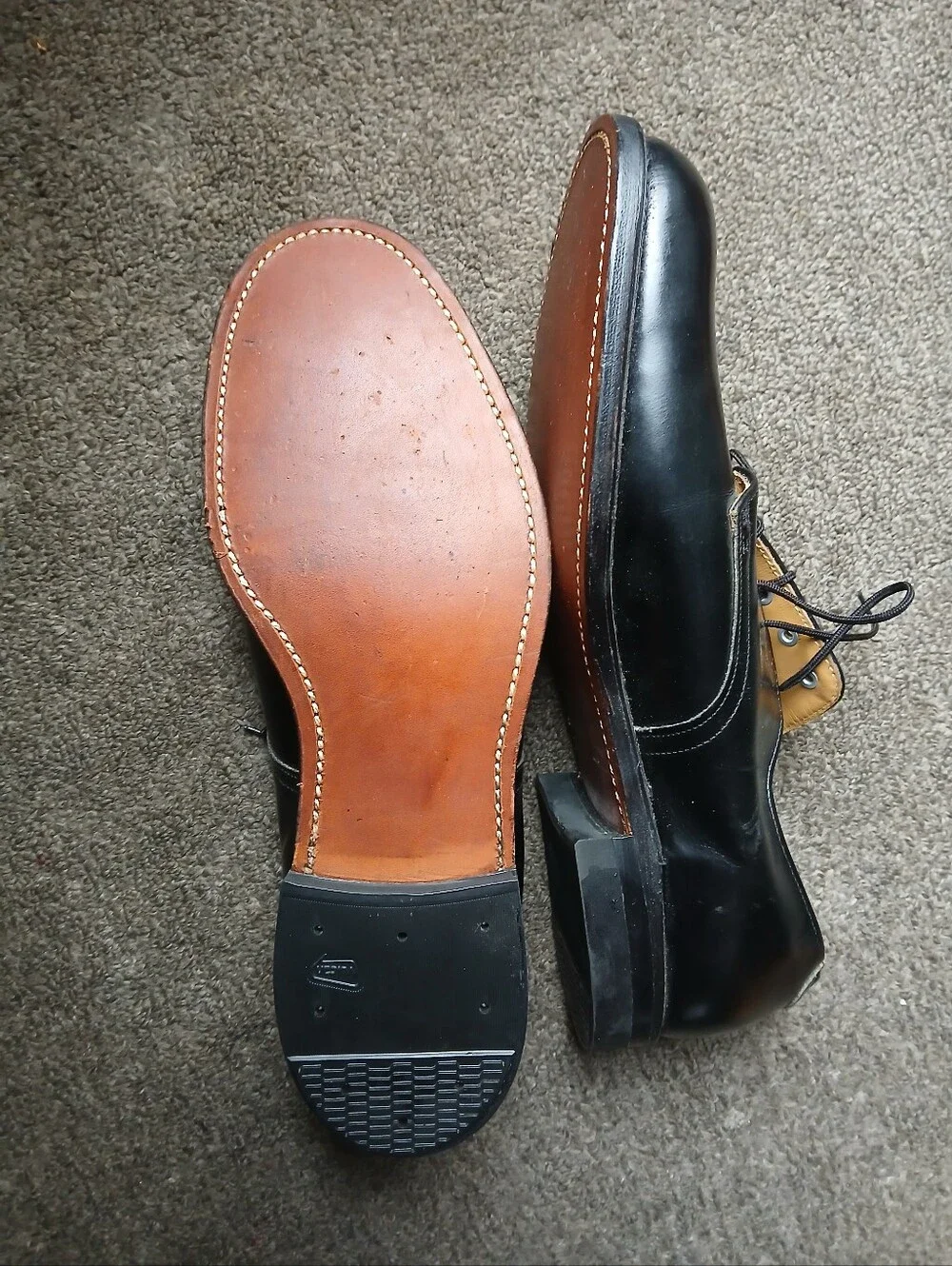 Vulcan Men's Black Lace-Up Dress Shoes Size 9.5 See Photos Please.